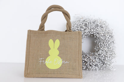 Jutetasche mit Osterhase(personalisiert)