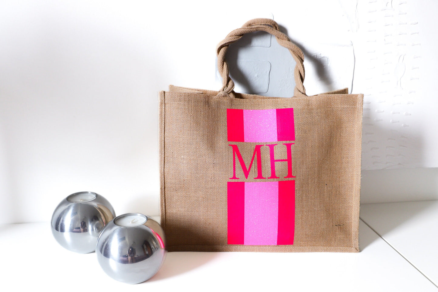 Personalisierte Jute Tasche mit Initalen