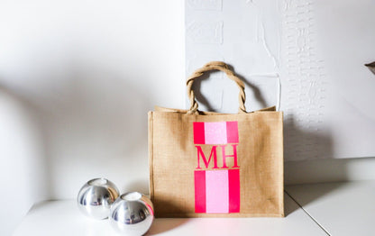 Personalisierte Jute Tasche mit Initalen