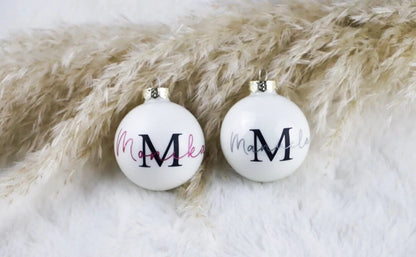Weihnachtskugel mit Initial und Name(personalisiert)