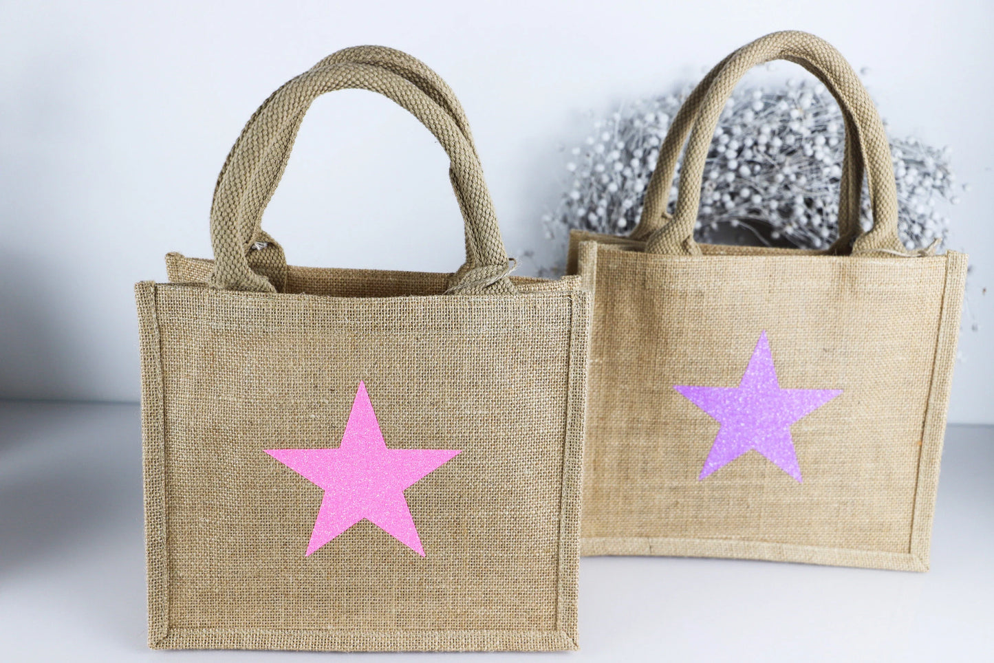 Jutetasche Weihnachten mit Stern
