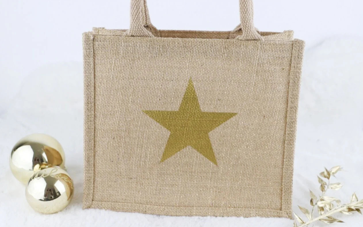 Jutetasche mit Stern