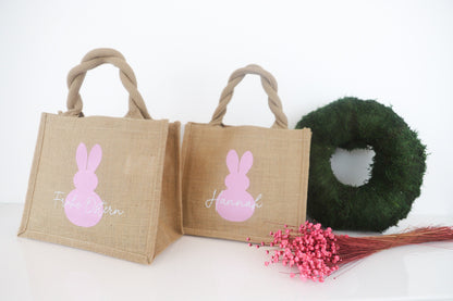 Jutetasche mit Osterhase(personalisiert)