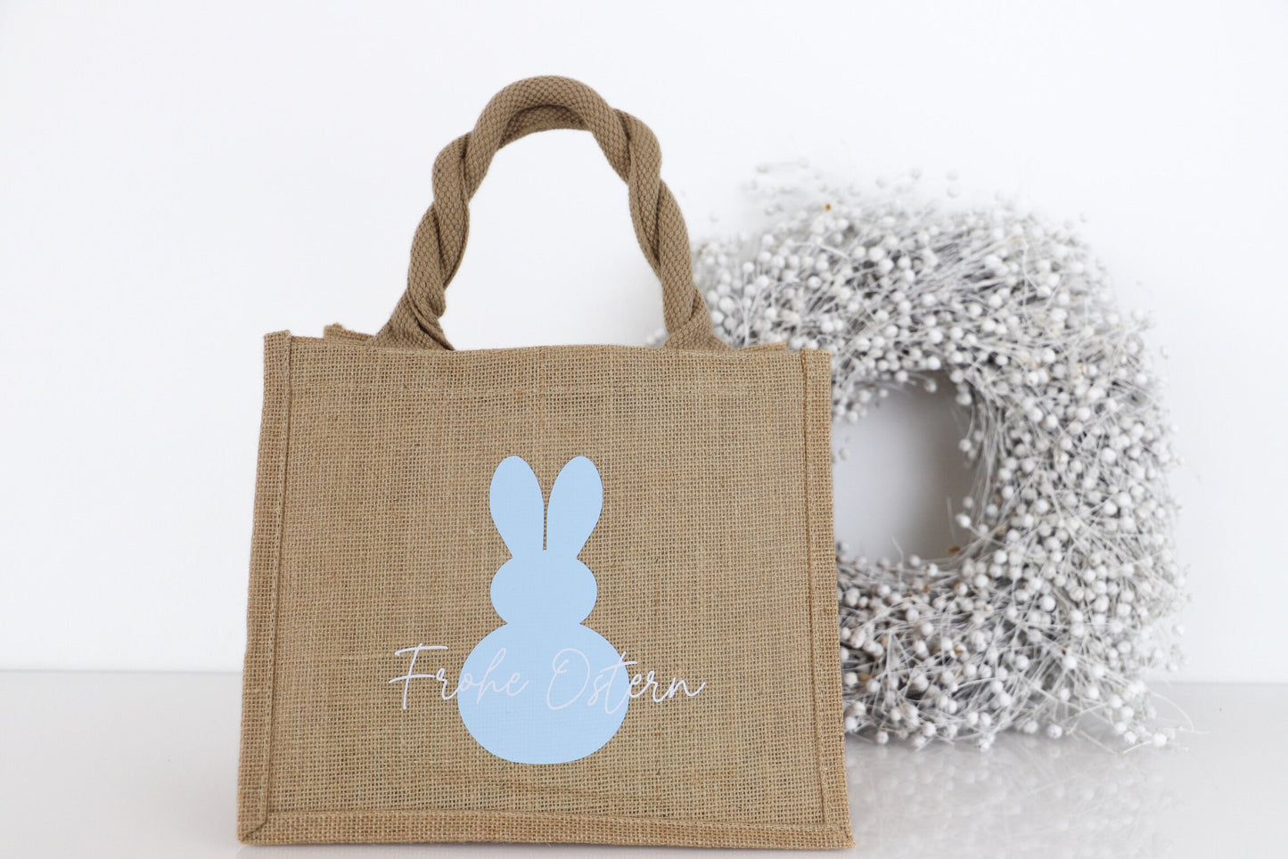 Jutetasche mit Osterhase(personalisiert)