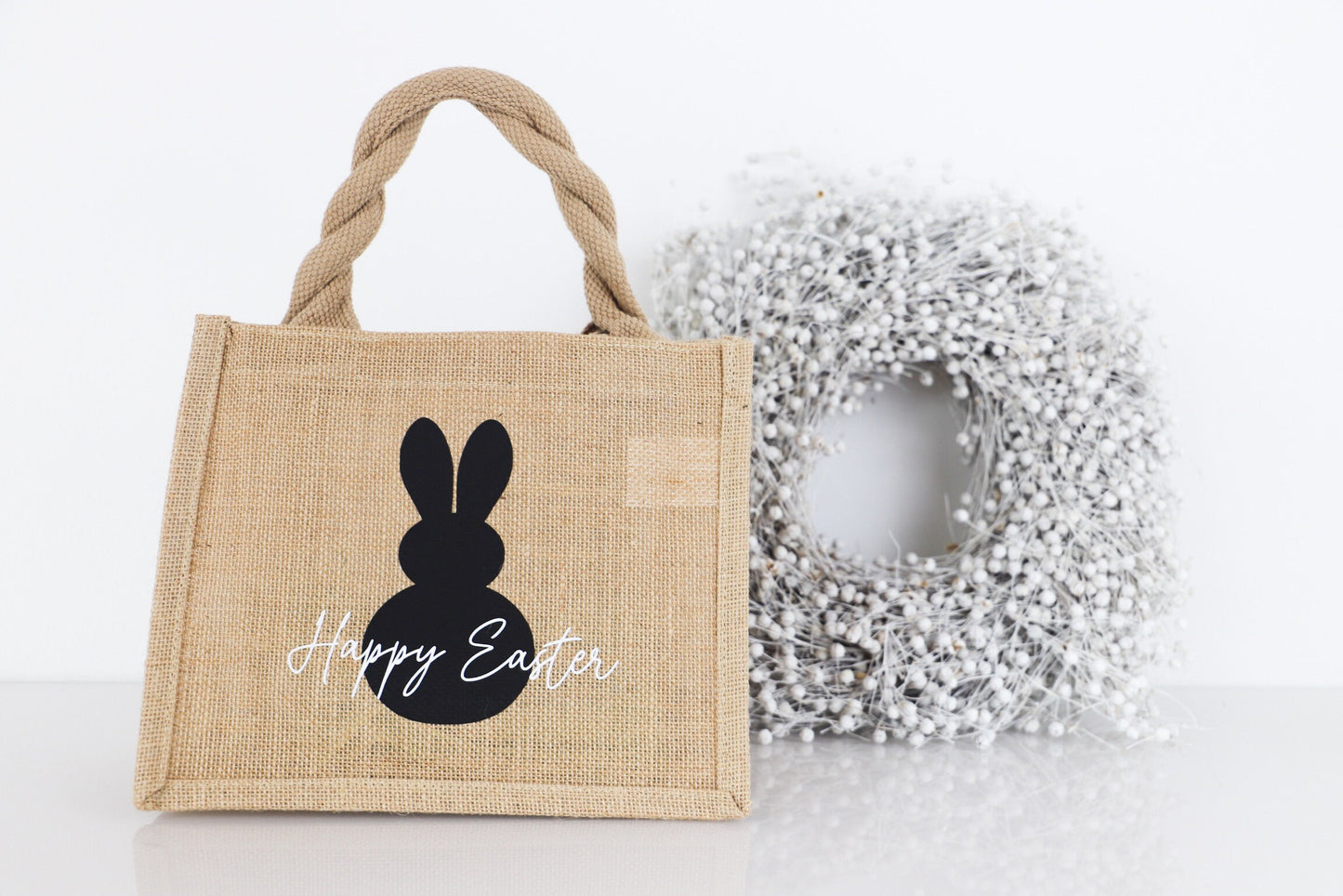 Jutetasche mit Osterhase(personalisiert)