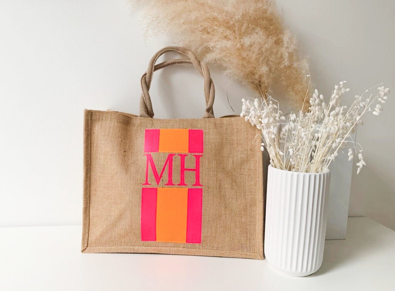 Jute Tasche   mit Initialen