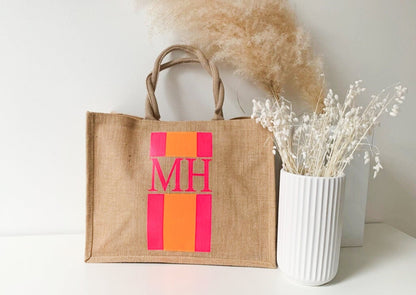 Jute Tasche   mit Initialen