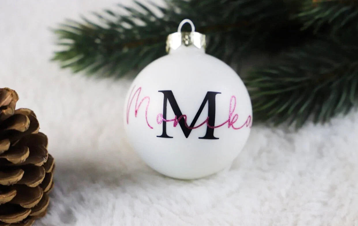 Weihnachtskugel mit Initial und Name(personalisiert)