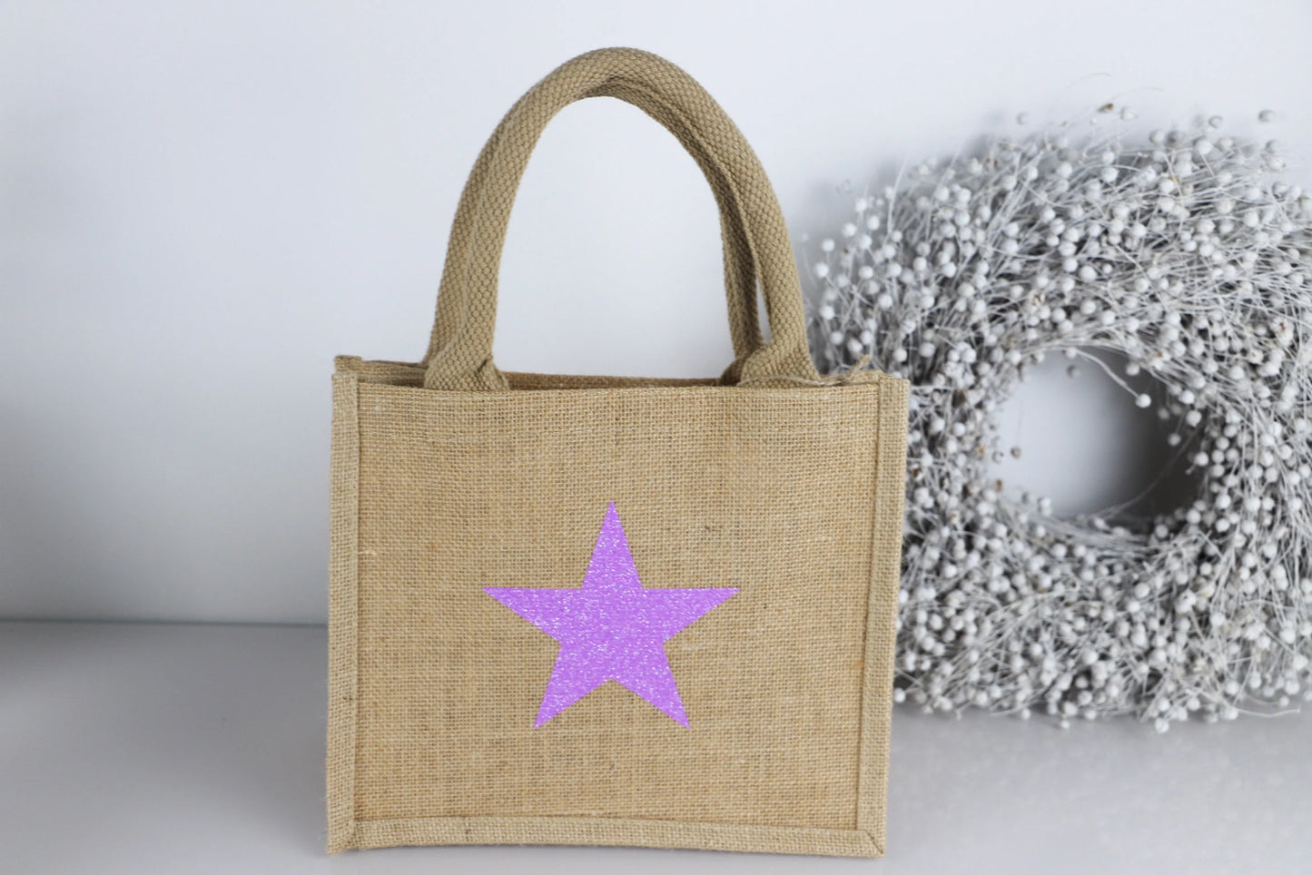 Jutetasche Weihnachten mit Stern