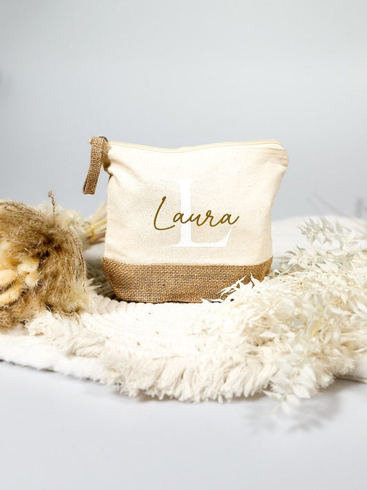 Kosmetiktasche Jute personalisiert