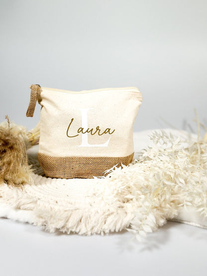 Kosmetiktasche Jute personalisiert