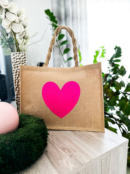 Jute Tasche mit Herz