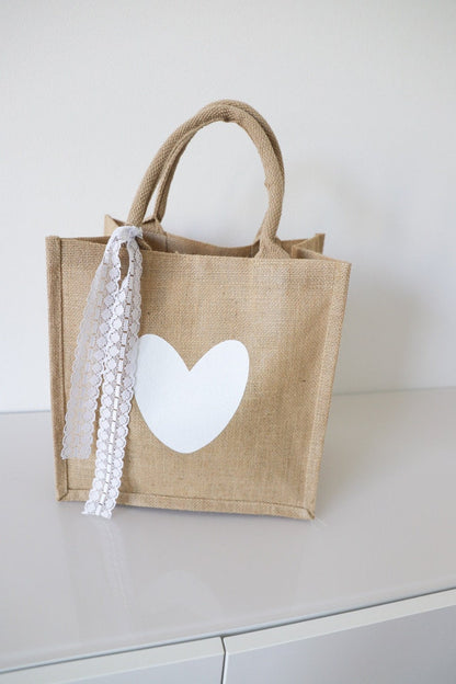 Jute Tasche mit Herz