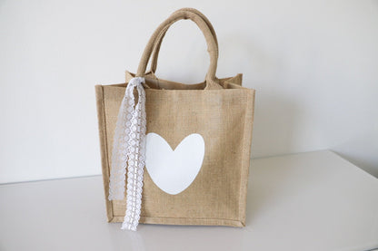 Jute Tasche mit Herz