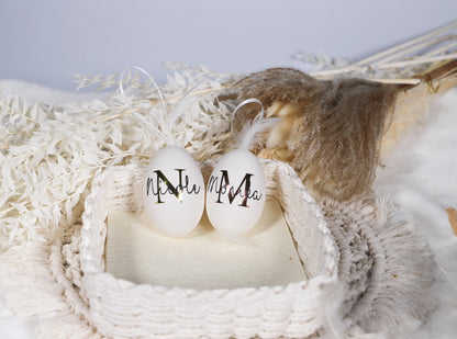 Personalisierte Ostereier mit Namen und Initial