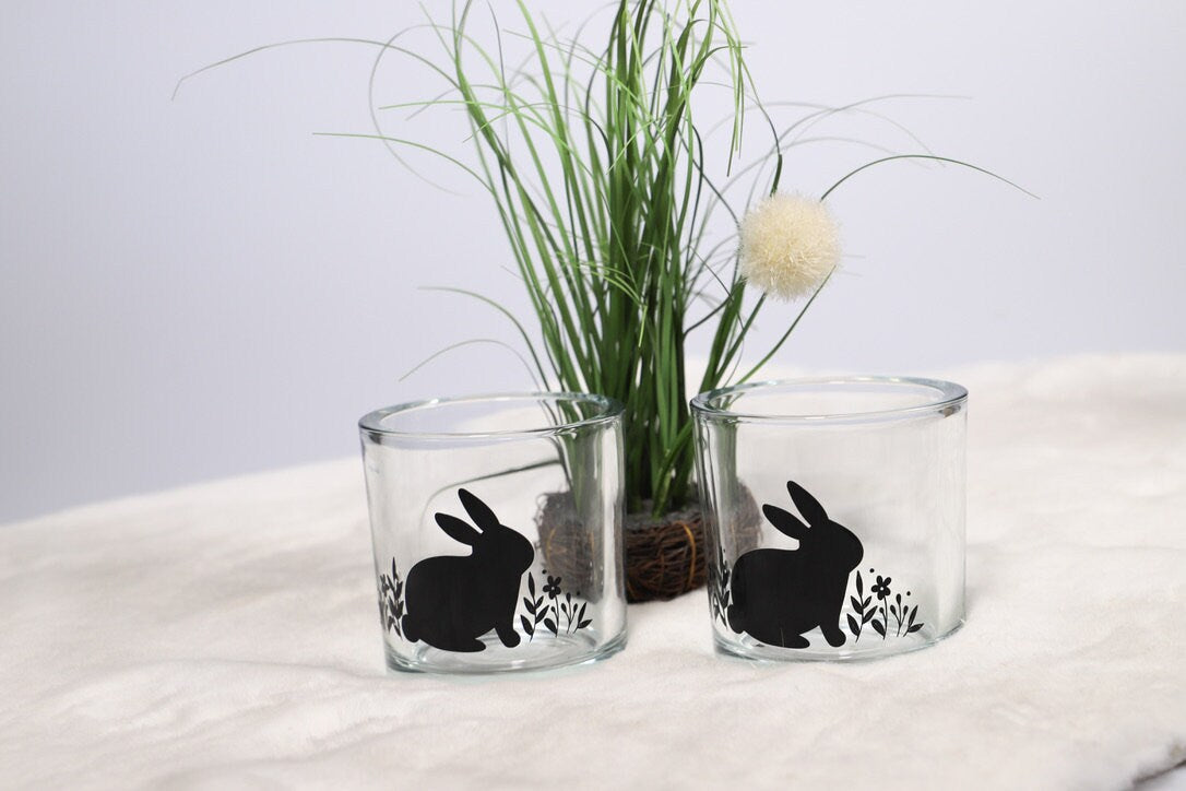 Windlicht mit Osterhase Motiv