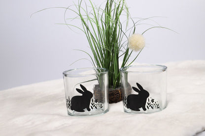 Windlicht mit Osterhase Motiv