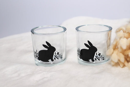 Windlicht mit Osterhase Motiv