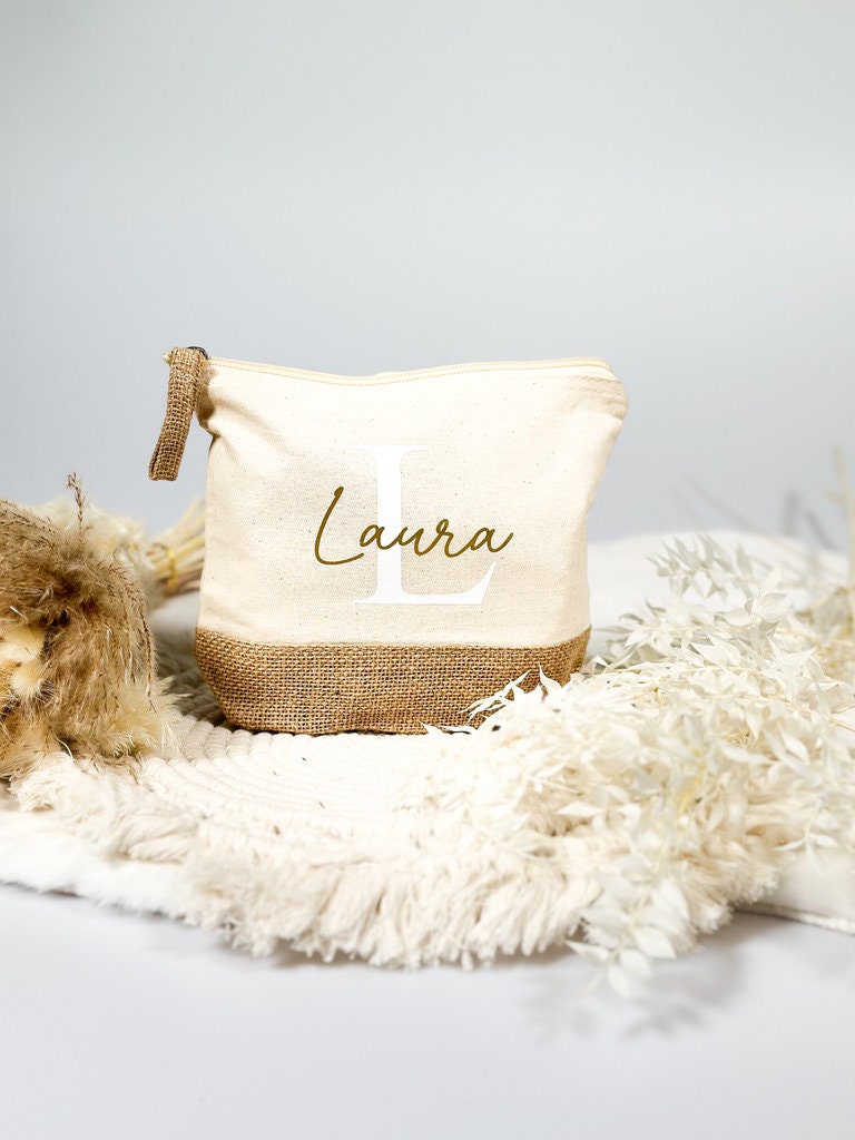 Kosmetiktasche Jute personalisiert