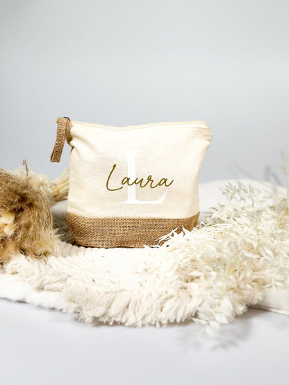 Kosmetiktasche Jute personalisiert