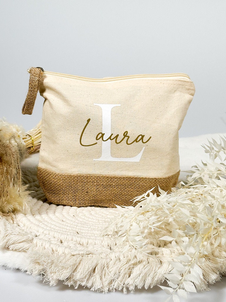 Kosmetiktasche Jute personalisiert