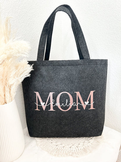 Personalisierte Filz Tasche „MOM“