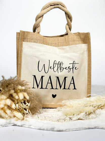 Jutetasche“Weltbeste Mama“
