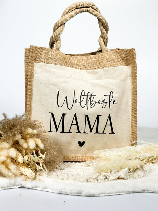 Jutetasche“Weltbeste Mama“