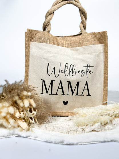 Jutetasche“Weltbeste Mama“