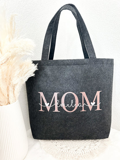 Personalisierte Filz Tasche „MOM“