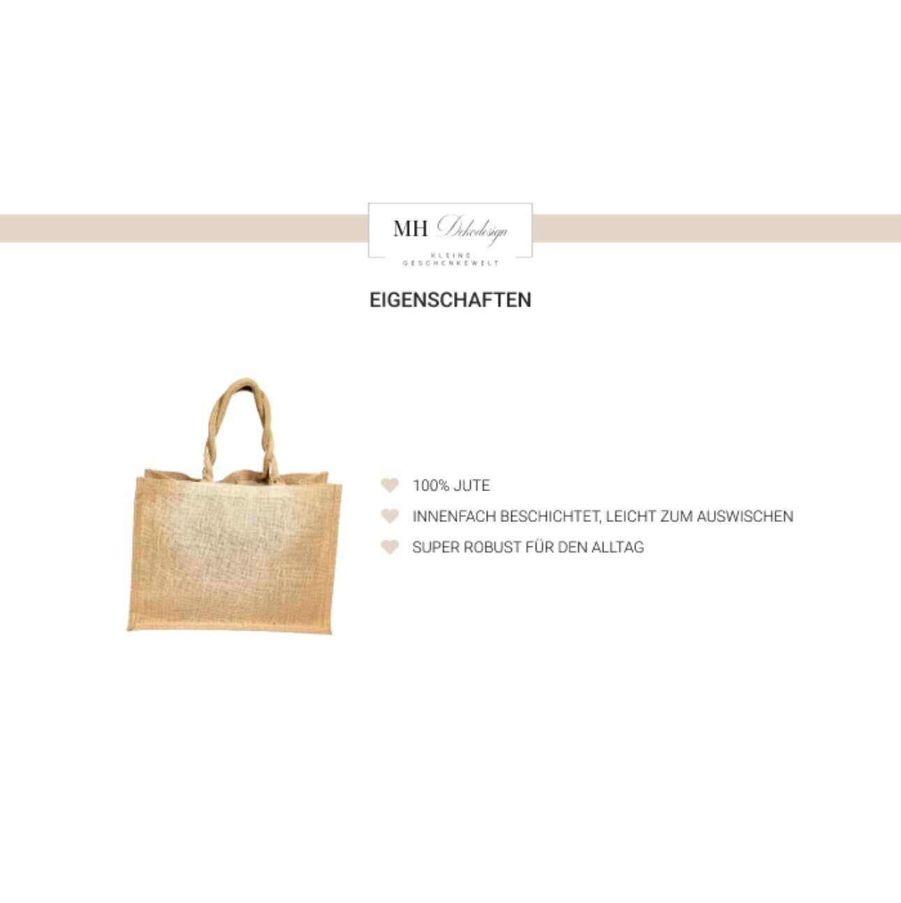 Jute Tasche mit Spruch“ Shopping Expertin „