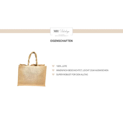 Jute Tasche „Rentier“ personalisiert mit Namen